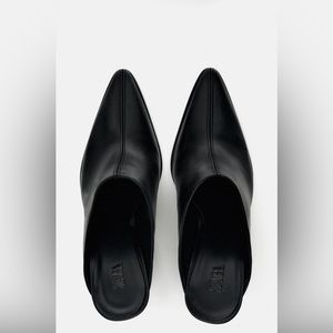 Zara | SOLD OUT - HEELED LEATHER MULES | Size 6.5